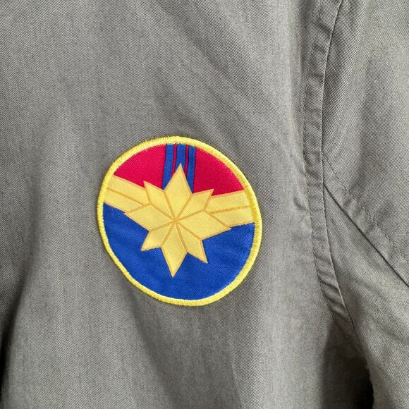 Ms. Marvel Her Universe Anorak Patch Military Hooded jacket Womens Large Green - Picture 5 of 11